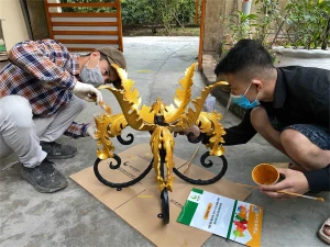 1.0 Kg - Sơn nhũ vàng 24K 1 thành phần A01 sơn đèn trụ cổng