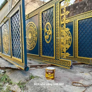 1.0 Kg - Sơn nhũ vàng 24K 1 thành phần A07 vàng gold nhạt