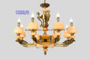 Đèn chùm đồng đá C1259/8