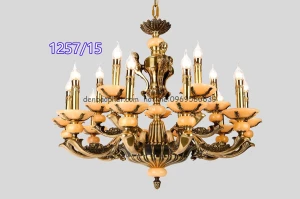 Đèn chùm đồng đá CD 1257/15