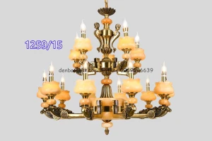 Đèn chùm đồng đá CD 1259/15