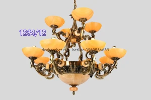 Đèn chùm đồng đá CD 1264/12