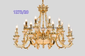 Đèn chùm đồng mạ vàng CD 1273/20