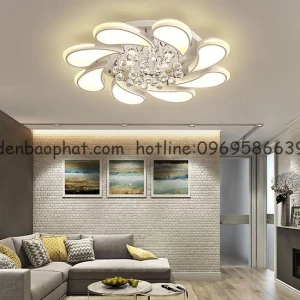 Đèn mâm hiện đại gắn pha lê 209