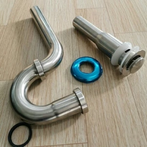 Bộ xi phông ống thải thoát nước chậu rửa mặt lavabo SUS 304 đầu nhấn