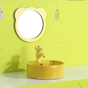 Chậu lavabo trẻ em Moonoah màu vàng MN- C228Y cho trường học mầm non