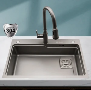 Chậu rửa bát 1 hố cỡ lớn Kích thước 75x46 thương hiệu GRÜNDER