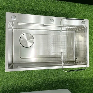 Chậu rửa bát 1 hố mặt sần chống xước công nghệ mới Kích thước 75x46 thương hiệu GRÜNDER