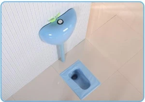 Xí xổm trẻ em màu xanh dương