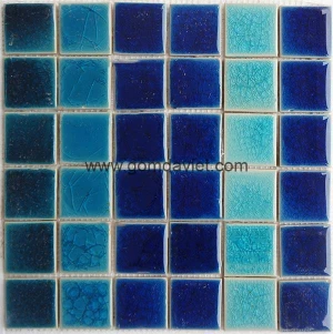 Gạch mosaic men rạn trộn màu 50 50 11