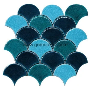 Gạch mosaic men rạn trộn màu 50 50 14