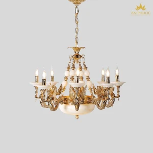Đèn chùm đồng đá ngọc tân cổ điển AP8009/8