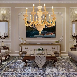 Đèn chùm đồng mạ vàng 24K