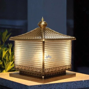 Đèn trụ cổng vuông bằng đồng - H5005 D250