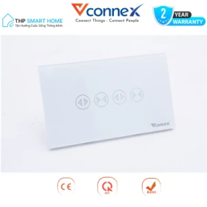 Công tắc rèm đôi wifi Vconnex không viền