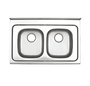 Chậu rửa 02 hố cân, có gờ trên, dày 0.7mm AM 900 LD