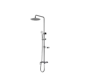 Sen tắm cây nóng lạnh thân tròn có vòi xả dưới kèm bát sen Inox AM 9018