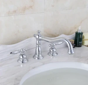 Vòi lavabo 3 lỗ kiểu tân cổ điển CA5057D (màu croom)