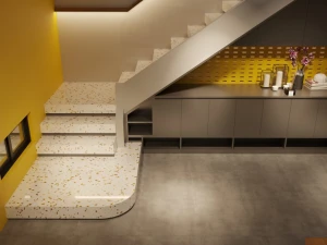 Mẫu đá ốp lát cầu thang thạch anh đá Vân Gỗ mới nhất 2023