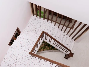 Cầu thang Thạch anh Nhũ Vàng G102DNV22M1