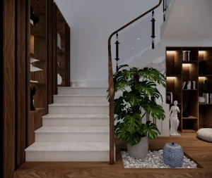 Cầu thang Thạch anh Obsidian Đen G102BOB22S1