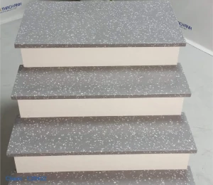 Đá ốp lát cầu thang thạch anh Xám Ngân Hà C20422