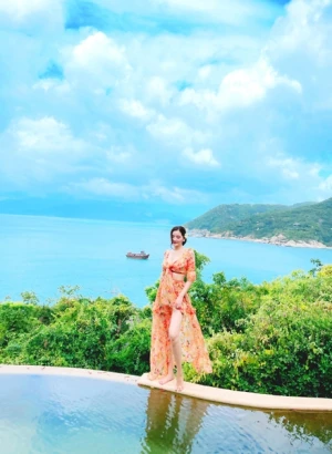 Đầm Maxi Bikini Hoa Cam H0374