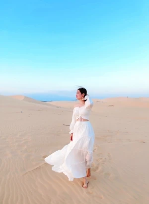 Đầm Maxi Set Áo Dây Rút Ngực Trắng DT738