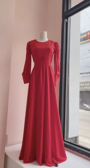 Đầm Maxi Tay Không Xẻ Đỏ DM765