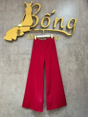 Quần áo dài cô dâu lụa ngọc trai đỏ đô D010AQ