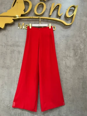 Quần áo dài cô dâu lụa ngọc trai đỏ tươi D01AQ