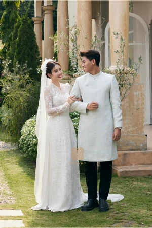 Áo Dài Dâu Rể Tiết Lam MARYMY