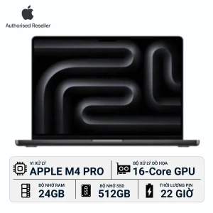 MacBook Pro 2024 14-inch M4 Pro 12‑Core CPU | 16‑Core GPU 24GB/512GB Chính Hãng