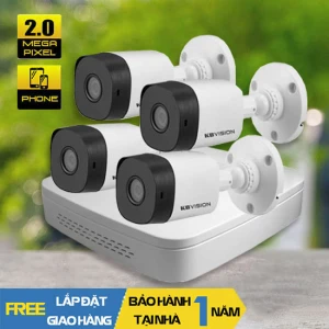 Bộ 4 Camera HDCVI KBvision 2.0MP Gói Lắp Đặt VT-KB-4200