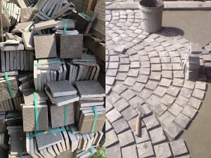 ĐÁ BAZAN LÁT SÂN 10x10x2CM XANH ĐN CHẺ TAY