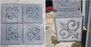 Đá xanh đen băm hình cánh hoa