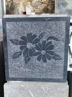 Đá xanh đen băm hình hoa mai