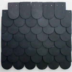 Ngói đá slate đen Lai Châu lợp mái hình vảy cá 15x25x(0.2-0.4)cm