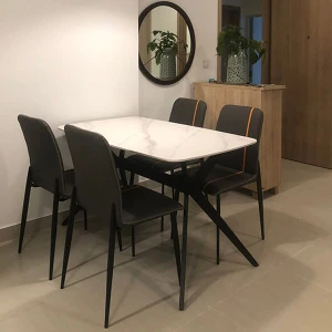 Bàn Ăn 4 Ghế Mặt Đá Ceramic Nhập Khẩu