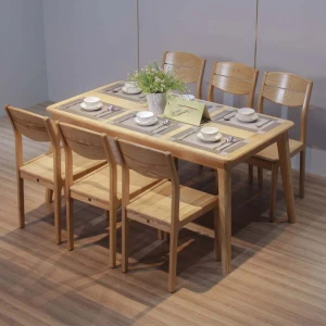 Bàn Ăn Gỗ Sồi 6 Ghế