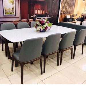Bàn Ăn Mặt Đá Ceramic 8 Ghế Grace