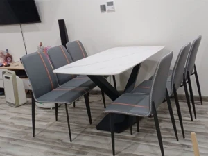 Bàn Ăn Mặt Đá Ceramic MD98 Nhập Khẩu 6 Ghế Zena