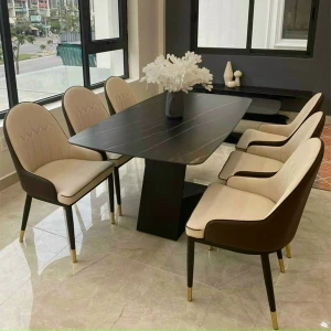 Bàn Ăn Mặt Đá Ghế Monet Nhập Khẩu 6 Ghế