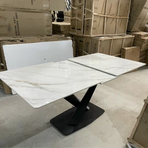 Bàn Ăn Thông Minh Chân X Nhập Khẩu Mặt Đá