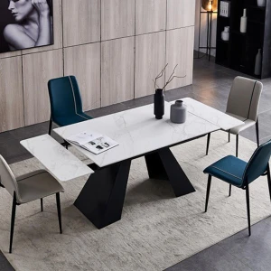 Bàn Ăn Thông Minh Kéo Dài 2.4m Mặt Đá Nhập Khẩu
