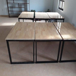 Bàn Chữ U Mặt Gỗ Cao Su Chân Sắt