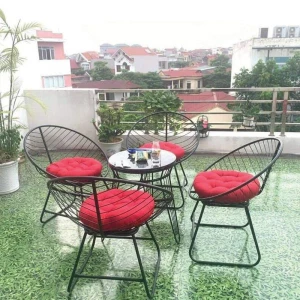 Bàn Ghế Cafe Ngoài Trời 4 Ghế Sắt Sân Vườn
