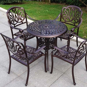 Bàn Ghế Ngoài Trời Nhôm Đúc 4 Ghế Nhập Khẩu