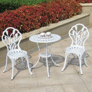 Bàn Ghế Nhôm Đúc Hoa Tulip 2 Ghế Nhập Khẩu