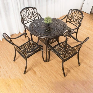 Bàn Ghế Nhôm Đúc Sân Vườn 4 Ghế Nhập Khẩu